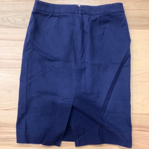 Gap Navy Clean Academia Blue Cotton Pencil Skirt - Picture 3 of 8